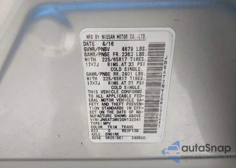 2016 Nissan Rogue S from USA, damaged, VIN JN8AT2MV2GW132041